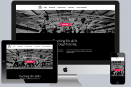 The Inspion Sports website in 3 sizes: desktop, tablet and mobile