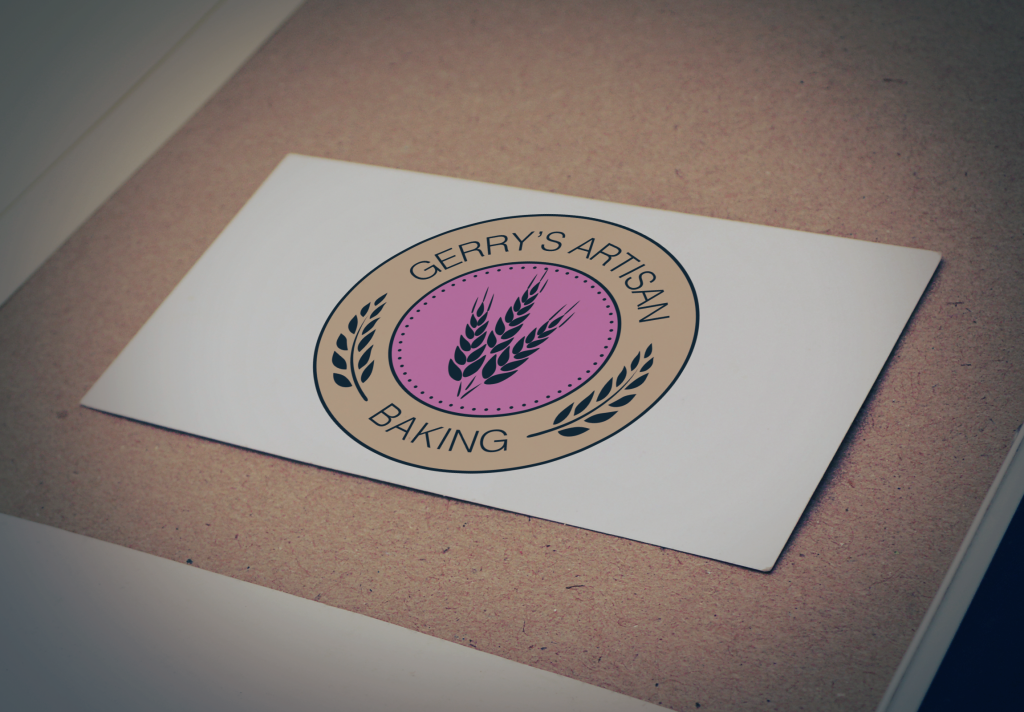 Gerrys Artisan Baking logo mocked up on a business card